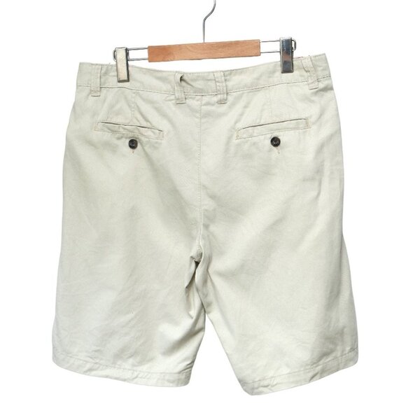 Merona Men's 100% Cotton Shorts Cream Golf Casual Summer Zip Fly - Picture 2 of 3